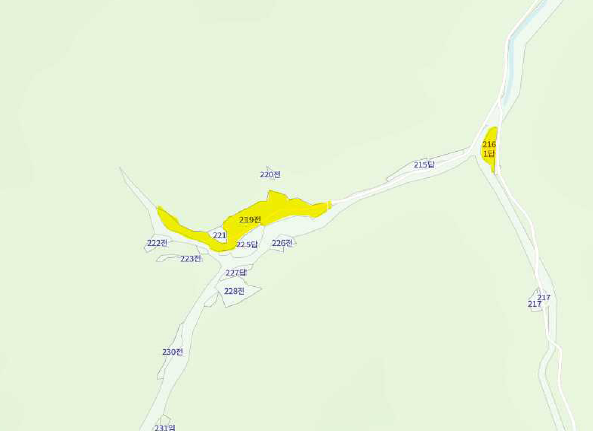 [강원특별자치도 홍천군] 북방면 도사곡리 216-1, 219